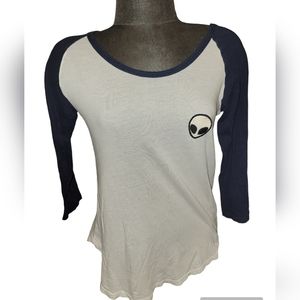 John Galt Alien 3/4 Sleeve Tee T Shirt sz S